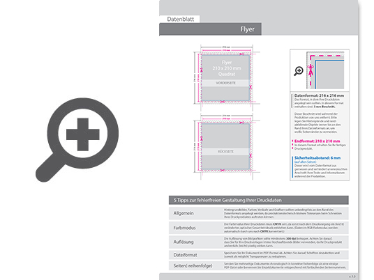 Product Bild multiloft-flyer_quadrat_21_0_cm_x_21_0_cm_einseitig_folienkaschiert_matt_mit_einseitig_partieller_uv-lackierung__4_4_farbig_(beidseitiger_druck)
