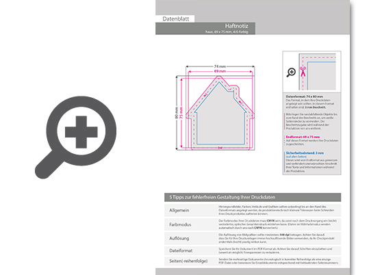 Product Bild haftnotizen_als_haus_69_x_75_mm__4_0-farbig_bedruckt